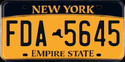 NY license plate FDA5645