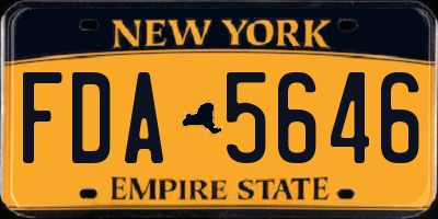 NY license plate FDA5646