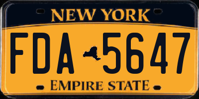 NY license plate FDA5647