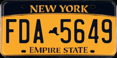 NY license plate FDA5649