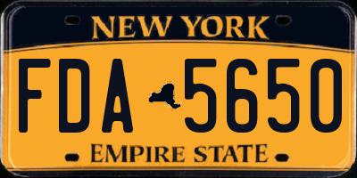 NY license plate FDA5650