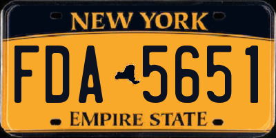 NY license plate FDA5651