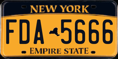 NY license plate FDA5666