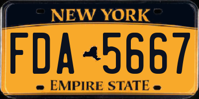 NY license plate FDA5667