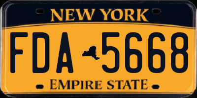 NY license plate FDA5668