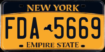 NY license plate FDA5669