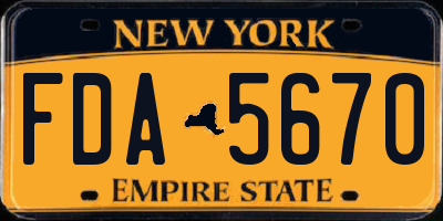 NY license plate FDA5670