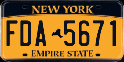 NY license plate FDA5671