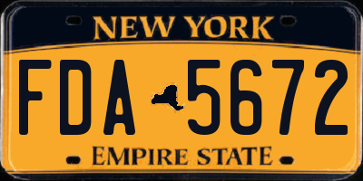 NY license plate FDA5672