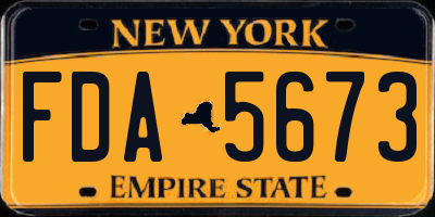 NY license plate FDA5673