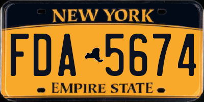 NY license plate FDA5674