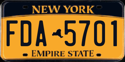 NY license plate FDA5701