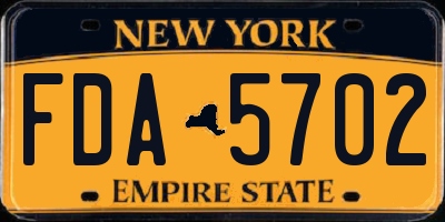 NY license plate FDA5702
