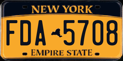 NY license plate FDA5708