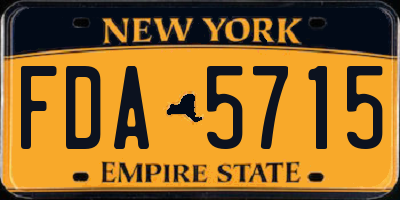 NY license plate FDA5715
