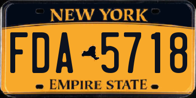 NY license plate FDA5718