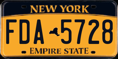 NY license plate FDA5728