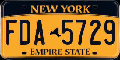 NY license plate FDA5729