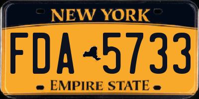 NY license plate FDA5733
