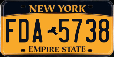 NY license plate FDA5738