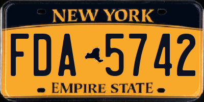 NY license plate FDA5742
