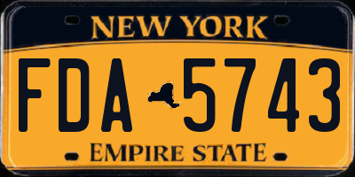NY license plate FDA5743