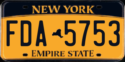 NY license plate FDA5753