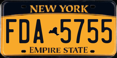 NY license plate FDA5755