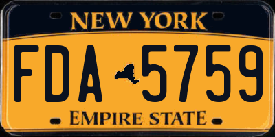 NY license plate FDA5759