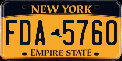NY license plate FDA5760