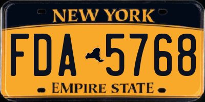 NY license plate FDA5768
