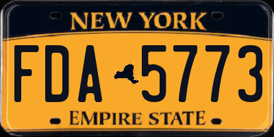NY license plate FDA5773
