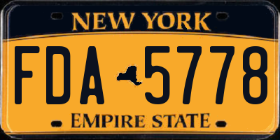 NY license plate FDA5778