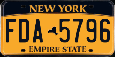NY license plate FDA5796