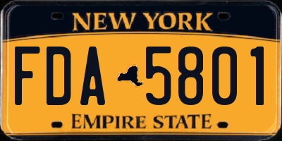 NY license plate FDA5801