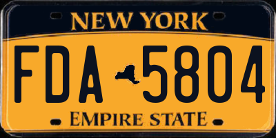 NY license plate FDA5804