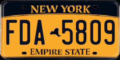 NY license plate FDA5809
