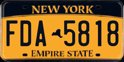 NY license plate FDA5818