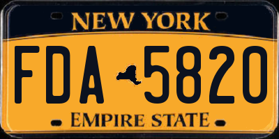 NY license plate FDA5820
