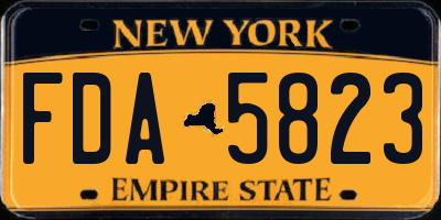 NY license plate FDA5823