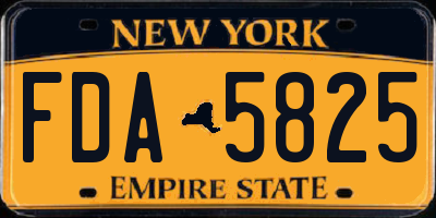 NY license plate FDA5825
