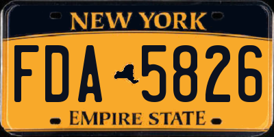 NY license plate FDA5826