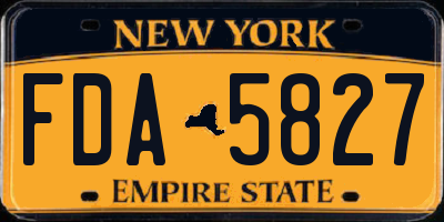 NY license plate FDA5827