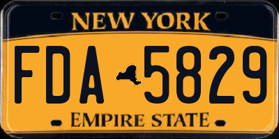 NY license plate FDA5829