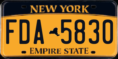 NY license plate FDA5830