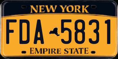 NY license plate FDA5831