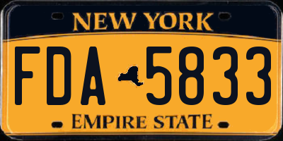 NY license plate FDA5833