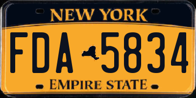 NY license plate FDA5834