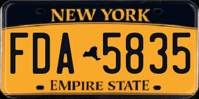 NY license plate FDA5835