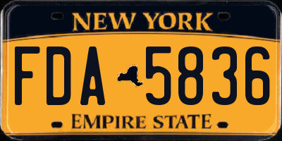 NY license plate FDA5836